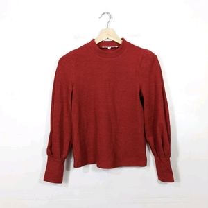 WALTER BAKER Women's Red Mira Puffy Sleeve Sweater Size Small